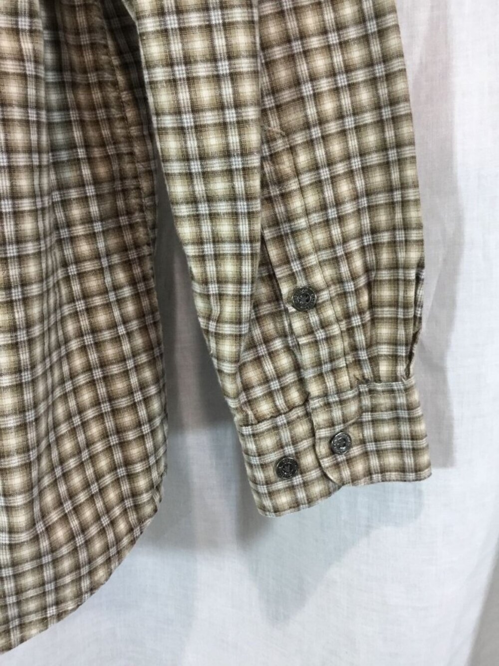 Magellan Sportswear Shirt Mens M Grunge Brown Cabincore Plaid Button Down VTG - Picture 5 of 12